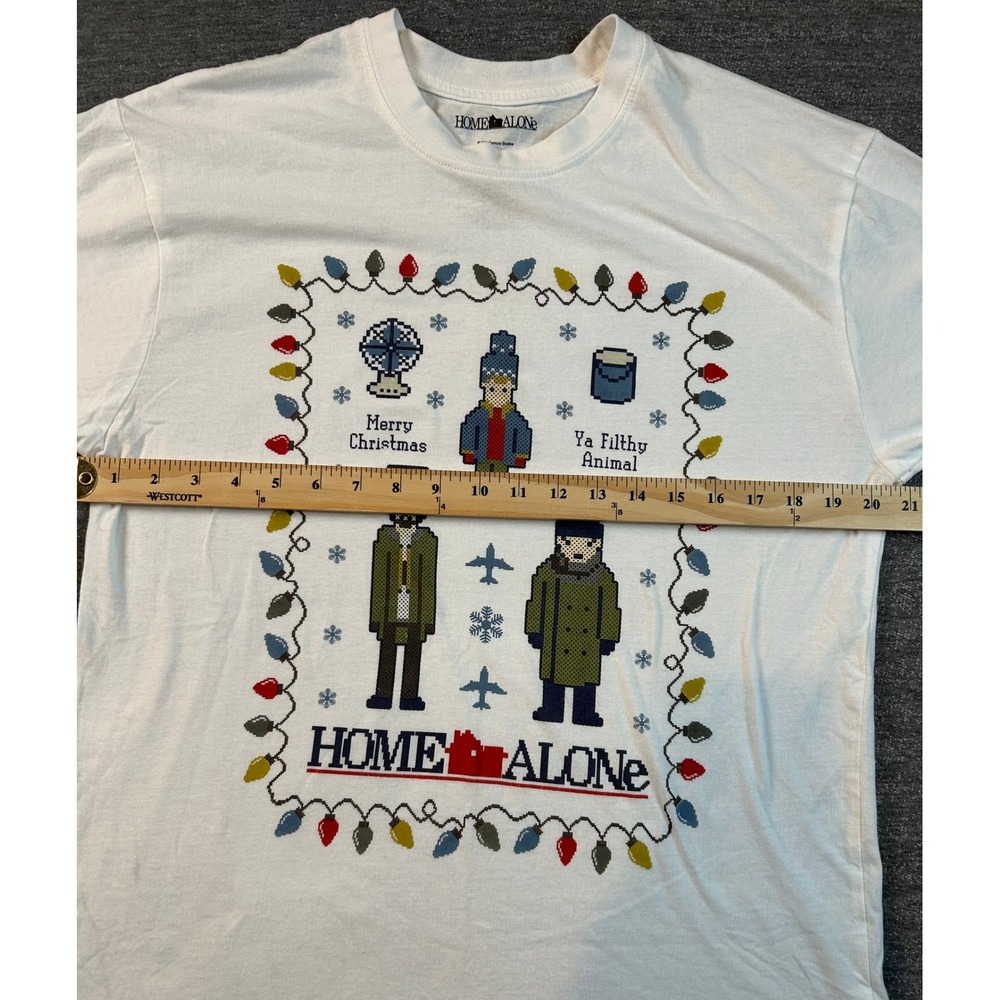 Home Alone White Merry Christmas Ya‎ Filthy Animal T-Shirt Size L - Large - Picture 8 of 8